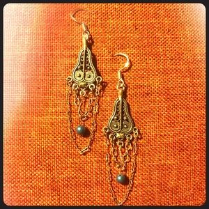 Sterling silver filigree dangle earrings